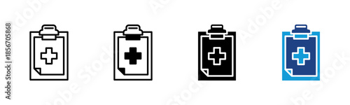 Medical icon set multiple style collection