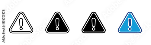 Warning icon set multiple style collection