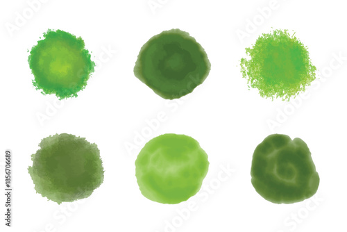 Set of Tree Top Views and Bush for Architectural Site Plans, Landscape Design, and Urban Map Mapping on White Background