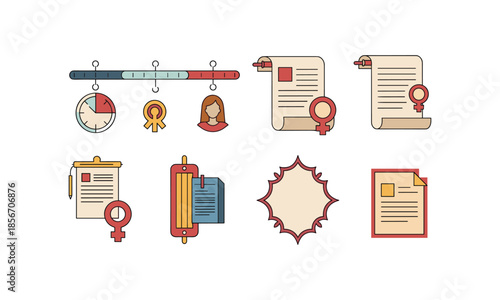 Set bundle women's history month with feminist history theme