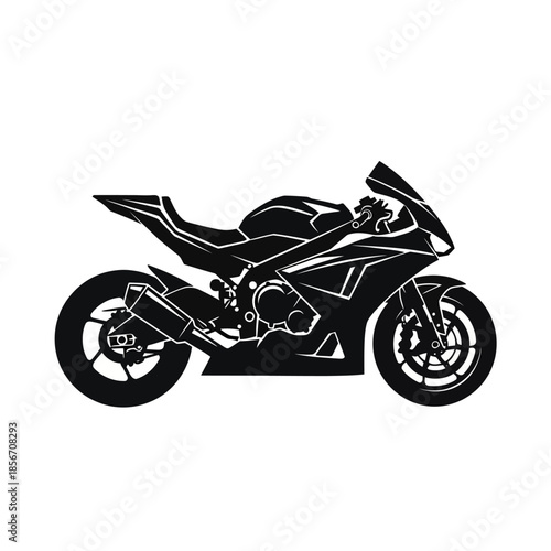 Sleek motorcycle silhouette with modern design elements