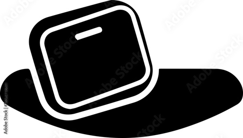 Delicious dumpling icon, a simple black silhouette perfect for culinary menus and food branding, creating instant appetite appeal.