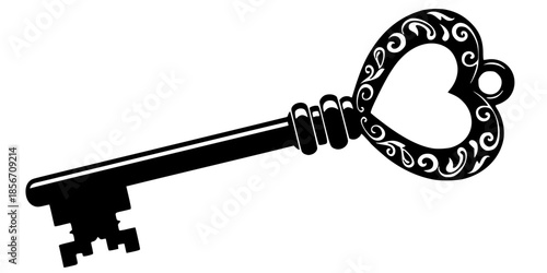 Vintage Skeleton Key Mystery Secret Silhouette