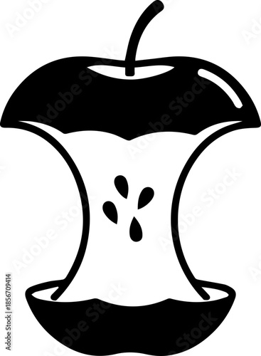 Sleek black garlic press tool on a clean white background with subtle shadow, perfect for culinary and kitchen designs