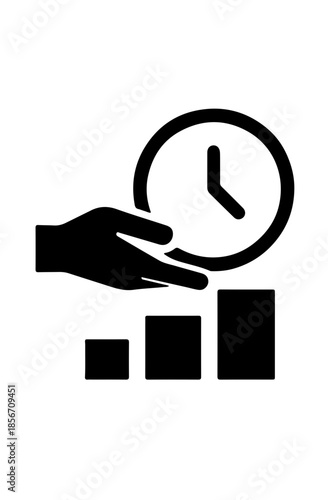 Time Value Business Control Silhouette Icon Vector – Minimal Strategy