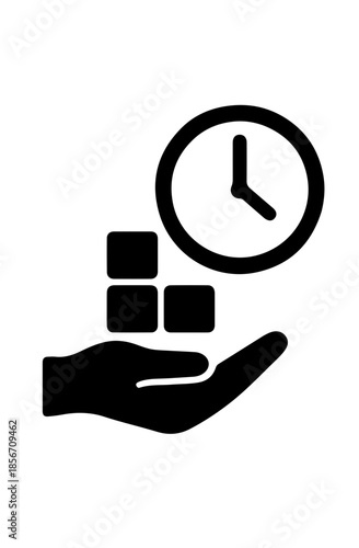Time Value Business Control Silhouette Icon Vector – Minimal Strategy