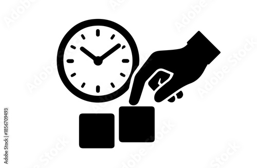 Time Value Business Control Silhouette Icon Vector – Minimal Strategy