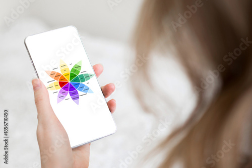 A wheel of emotions on a smartphone screen