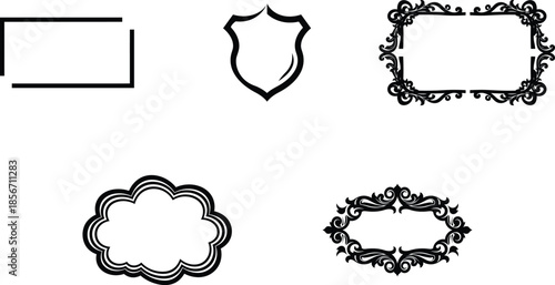 collection of ornate and simple frames and borders for design and decoration purposes