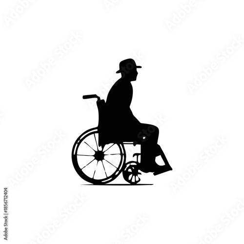 silhouette of a man on a wheelchair