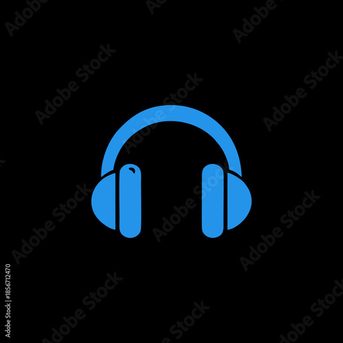 blue headphones isolated on white