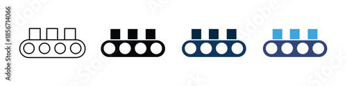 Conveyor belt icon set isolated on white background, Vector illustration