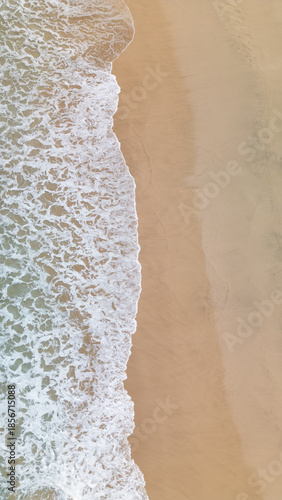 waves on the beach drone shot