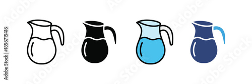 Jug icon set. liquid container symbol. vase icon. vector illustration 