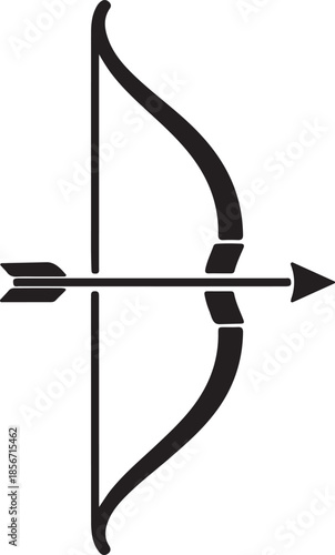 Black Bow and Arrow Icon Design for Graphic and Web Design