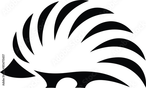 Abstract stylized hedgehog animal black silhouette vector illustration