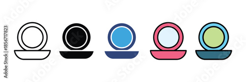 Set of compact mirror icon set isolated on white background, Vector illustration