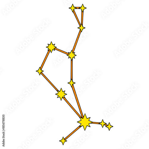 Boötes constellation illustration hand drawn isolated vector
