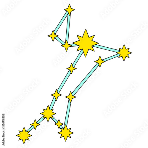 Canis major constellation illustration hand drawn isolated vector