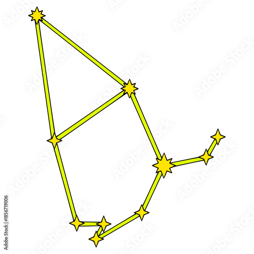 Cepheus constellation illustration hand drawn isolated vector