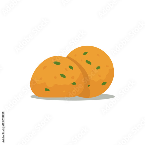 Falafel in a clean 2D flat vector icon style, minimal and simple, set on a plain white background.
