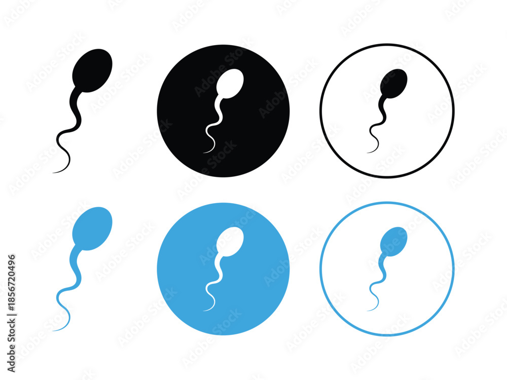 Foto Sperm cell icon set