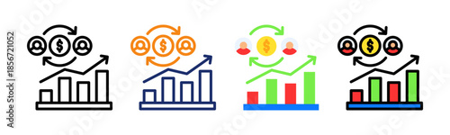 Market Exchange Icon Multiple Style Collection Set 