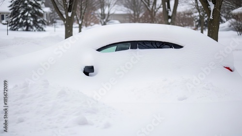 car covered in snow winter