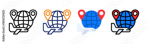 Global Distribution Icon Multiple Style Collection Set 