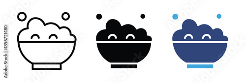 Food bowl icon set. vector illustration