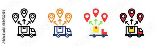 Cargo Distribution Icon Multiple Style Collection Set 
