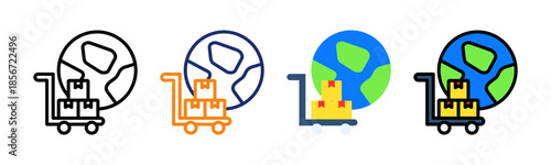 Global Supply Icon Multiple Style Collection Set 