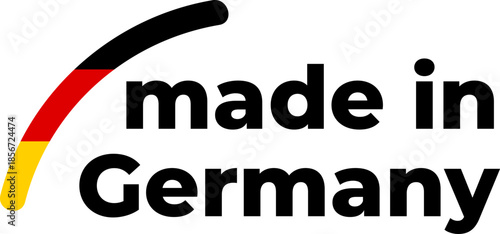 Icon showing made in Germany label with German national colors and stylish stroke design