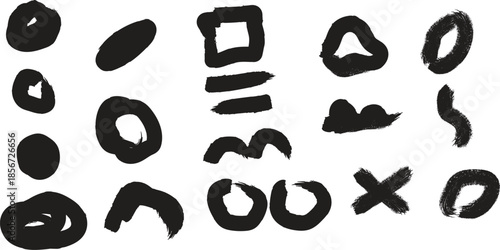 Ancient symbolic inscription with various geometric shapes