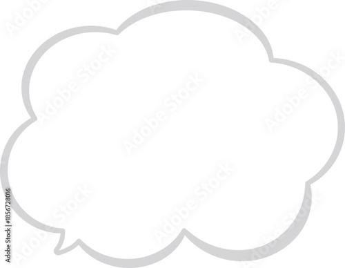 もこもこふわふわした、雲の形をしたふきだし。グレー色。