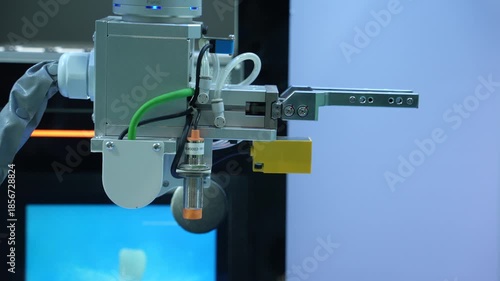 industrial machine and factory robot arm,Smart factory industry 4.0 concept.