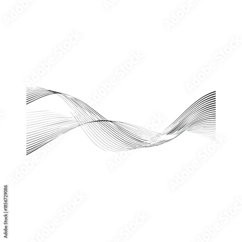 Abstract vector illustration of a blue wave background with digital gradient lines and flowing curves for a modern business technology wallpaper design