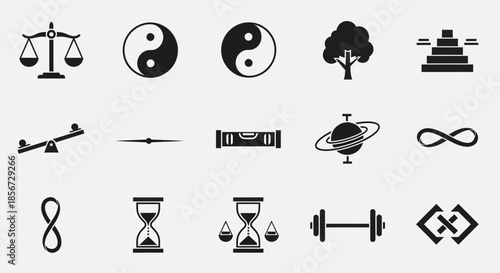 Harmonious balance symbols for life's journey, perfect for wellness brands and motivational designs, originally a scalable graphic for versatile use