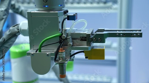 industrial machine and factory robot arm,Smart factory industry 4.0 concept.