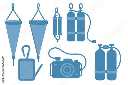 Scuba Diving Gear and Equipment Illustration