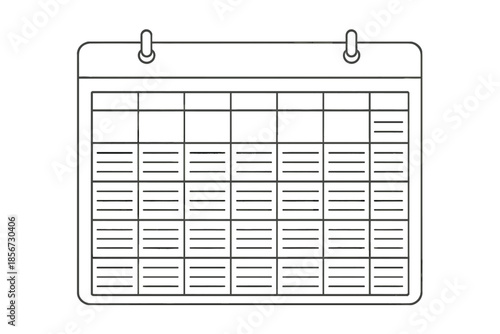 Blank Calendar Grid with Notes