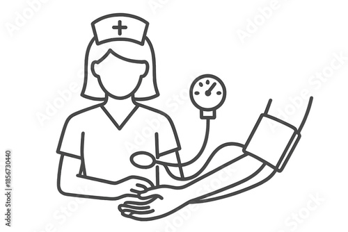 Nurse taking blood pressure