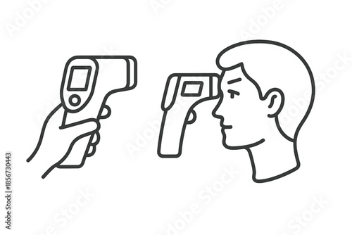 Temperature check using infrared thermometer