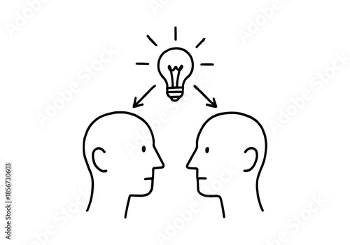 Thinking & Brainstorming hand drawn simple sketch vector illustration