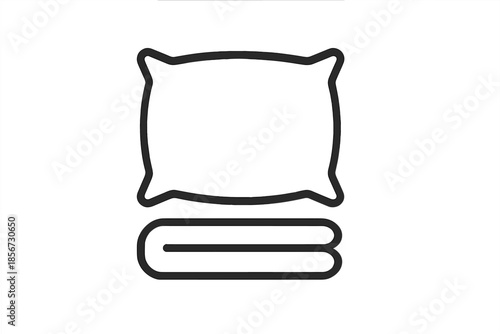 Pillow and folded blanket icon