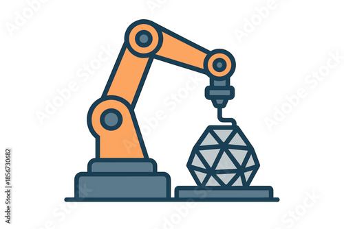 3D Printer Robotic Arm Creating Object