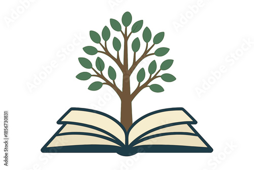 Tree growing out of an open book