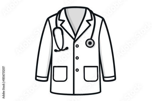 White doctor's coat with stethoscope