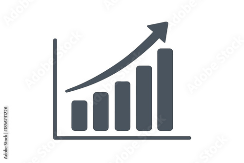 Financial Growth Bar Chart with Upward Arrow