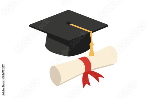 Wallpaper Mural Graduation cap and diploma with glowing light effect Torontodigital.ca